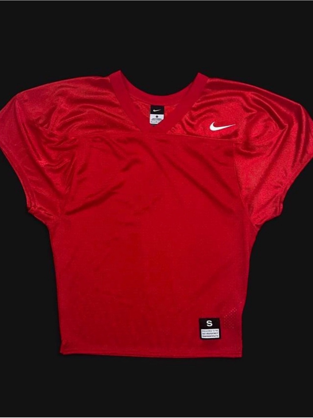 Nike Red Athletic Short Sleeve Jersey with White Swoosh - Picture 1 of 3